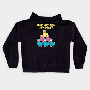 Don't mess with my Alpacas! - Yellow Design Kids Hoodie